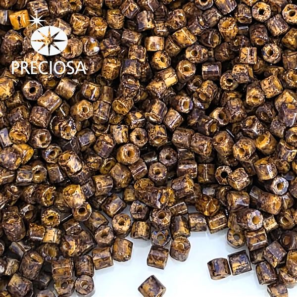 Preciosa Bugles 2 mm Brown Travertin 99110 50 g