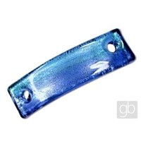 Bead curved two-hole spacer made of tempered glass