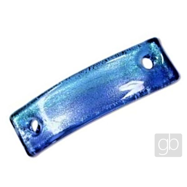 Bead curved two-hole spacer made of tempered glass