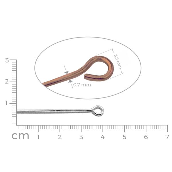 Eye had pins OLD COPPER 40 mm 15 pcs.
