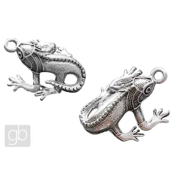 Lizard pendant 38x27 mm Platinum
