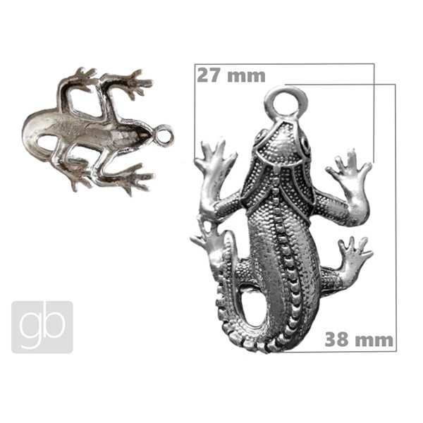 Lizard pendant 38x27 mm Platinum