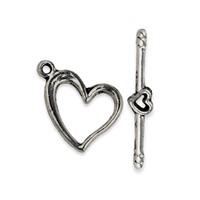 Toggle Clasps Findings 15 x 13 mm Old Silber