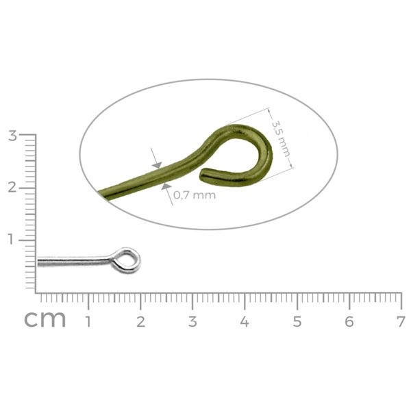 Eye pins OLD BRASS 20 mm 50 pcs.