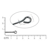 Eye pins HEMATITE 20 mm 50 pcs.