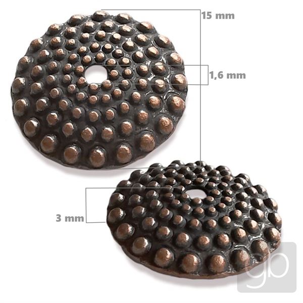 Jewelery beads chapel decorated 15x3 mm Old brass KAPL060