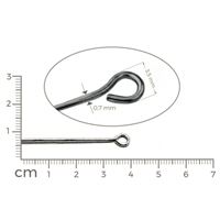 Eye pins HEMATITE 40 mm 50 ks