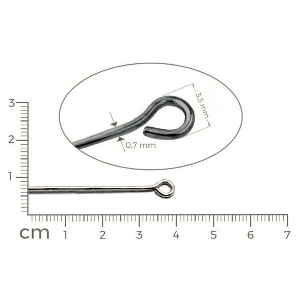 Eye pins HEMATITE 40 mm 50 ks