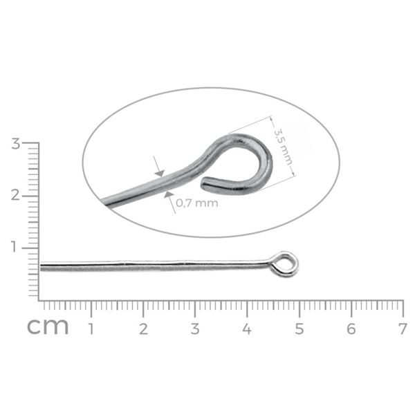 Eye pins PLATINE 50 mm 15 ks
