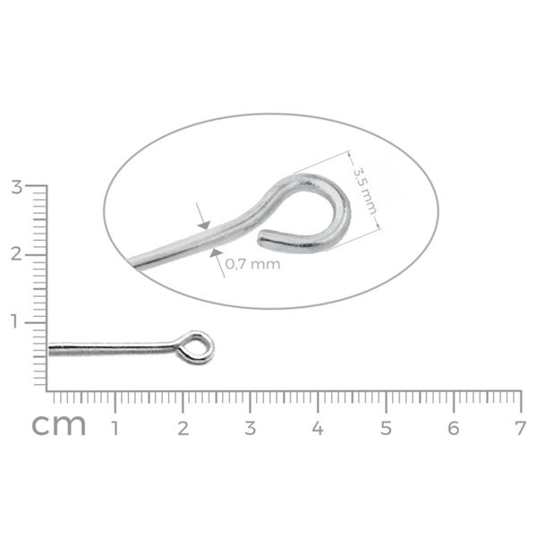 Eye pins SILVER 25 mm 15 pcs.