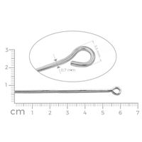 Eye pins SILVER 60 mm 15 pcs.