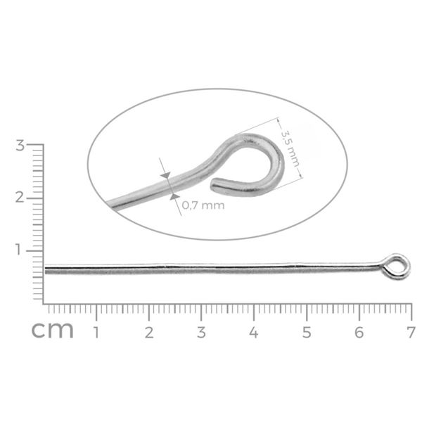 Eye pins SILVER 70 mm 15 pcs.