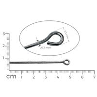 Eye pins HEMATITE 50 mm 50 ks