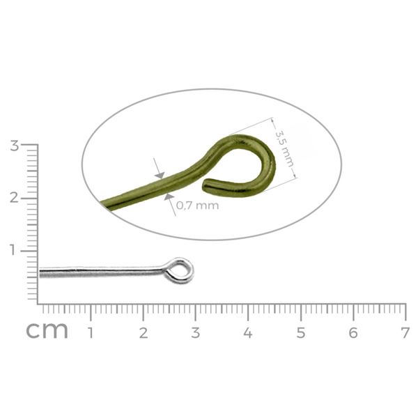 Eye pins OLD BRASS 30 mm 15 pcs.