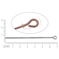 Eye pins OLD COPPER 70 mm 15 pcs.