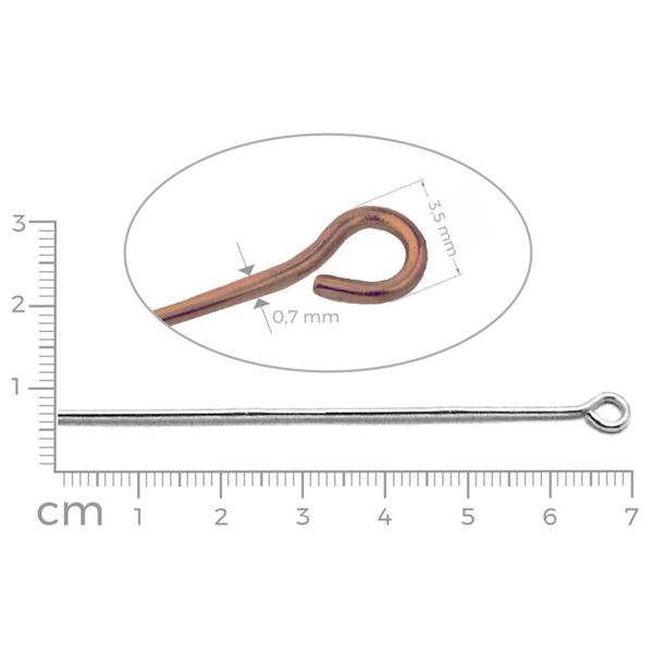 Eye pins OLD COPPER 70 mm 15 pcs.