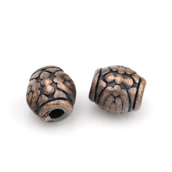 Metal beads Old copper 6 x 5 mm (hole 1.5 mm)