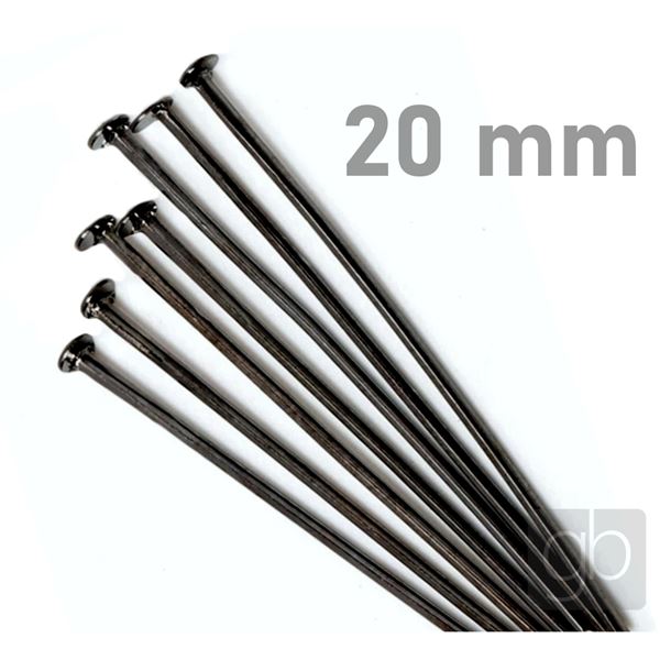 Flat Head Pins BLACK 20 mm 50 pcs.