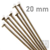 Flat Head Pins OLDBRASS 20 mm 15 pcs.