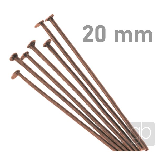 Flat Head Pins OLDCOPPER 20 mm 50 pcs.