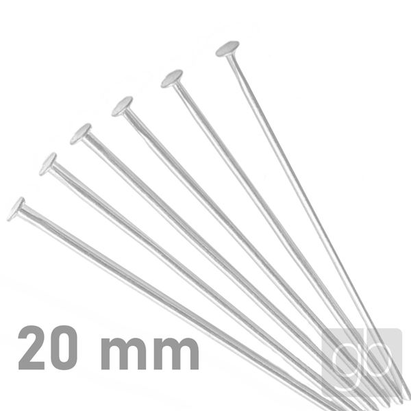 Flat Head Pins SILVER 20 mm 50 pcs.