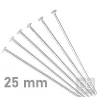 Flat Head Pins SILVER 25 mm 50 pcs.