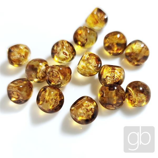 Pressed Beads Sponges Brown 8.5 mm 15 pcs MPOST002