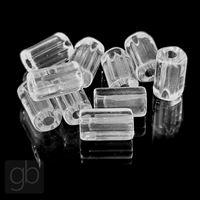 Pressed beads Roller Clear 4 x 7 mm 10 pcs