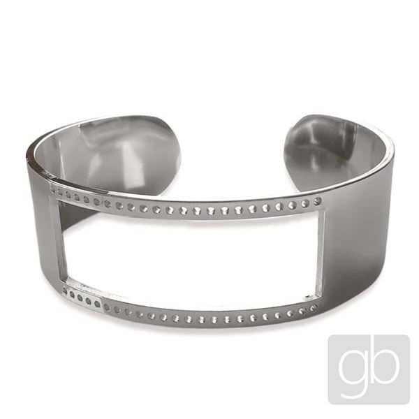 Bracelet base CENTERLINE Surgical steel Rhodium plated