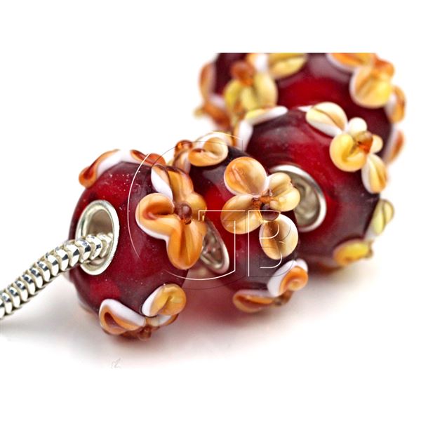 Lampwork beads hole 6 mm PDR33