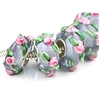 Lampwork beads hole 6 mm Green PDR37