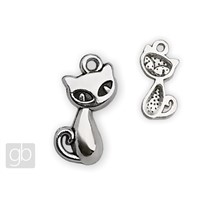 Pendant Cat 17 mm Platinum