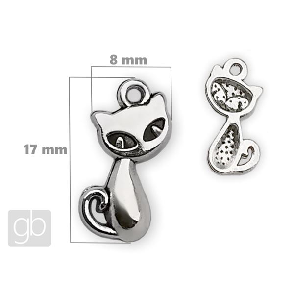 Pendant Cat 17 mm Platinum