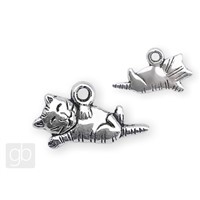 Pendant Cat 20 x 10 mm Platinum