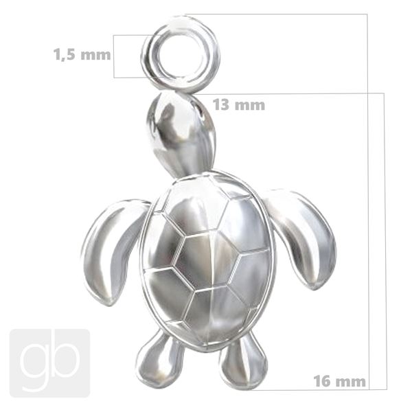 Pendant turtle 16 mm Silver