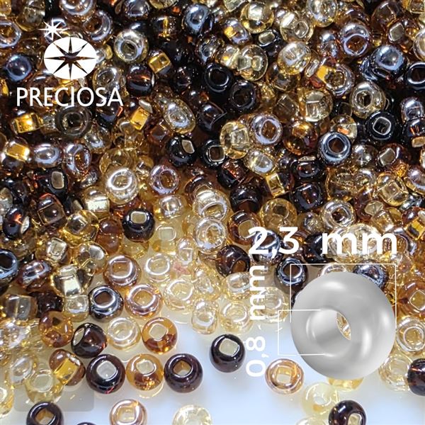 Preciosa Seed beads MIX 8/0 2,9 mm Brown PRM067 50 g