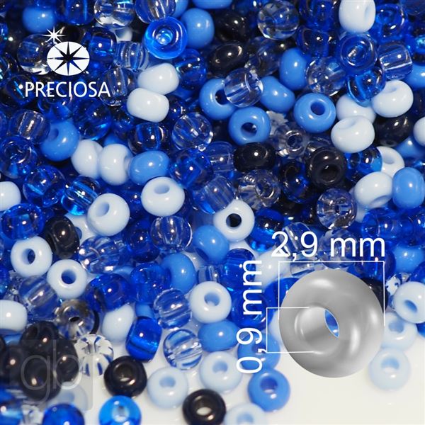 Preciosa seed beads MIX 8/0 2,9 mm PRM202 Blue 50 g