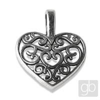 Heart pendant Filigran 14,5 mm Old silver