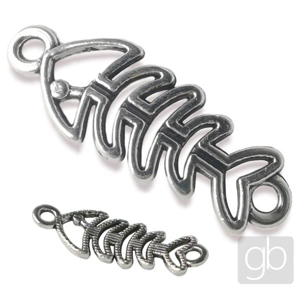 Pendant Fish 31 mm Antique silver