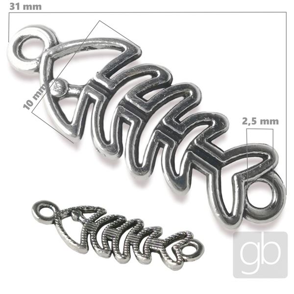Pendant Fish 31 mm Antique silver