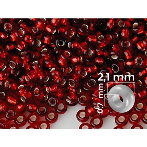 Preciosa Seed beads 11/0  2,1 mm Red (97120) 20 g
