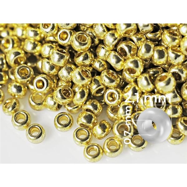 Preciosa Seed beads 11/0  2,1 mm Gold (18586) 20 g