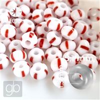 Preciosa STRIPED White Red 4/0 5,1 mm 03890 50 g