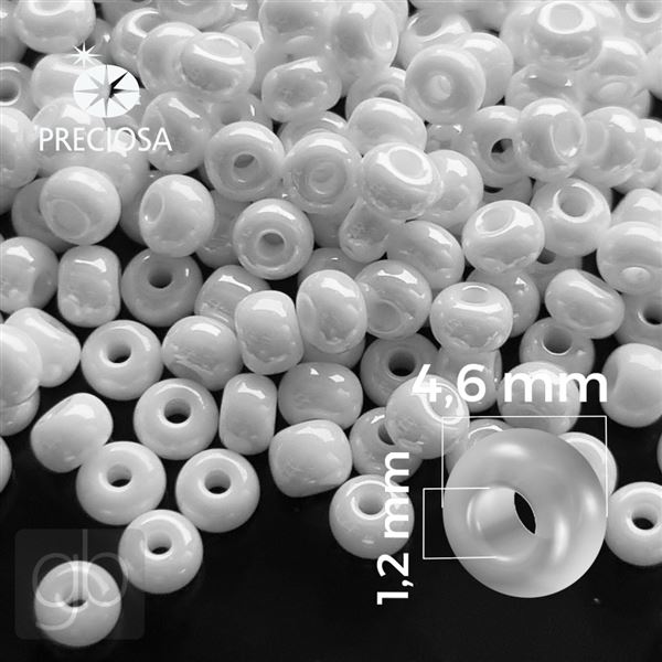 Preciosa Seed beads 5/0 4,6 mm White 46102 50 g