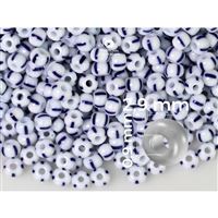 Preciosa STRIPED 8/0 2,9 mm White Blue 03330 50 g