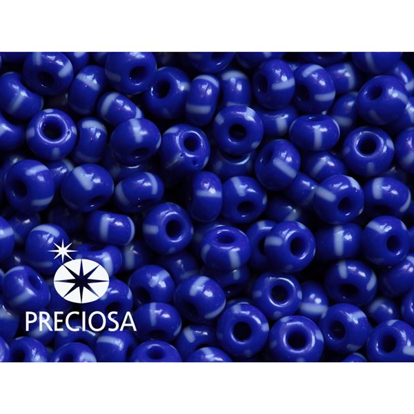 Preciosa STRIPED 8/0 2,9 mm Blue White 33030 50 g