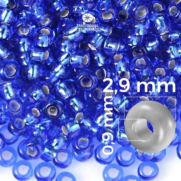 Preciosa Seed beads 8/0 2,9 mm Blue 37050 20 g
