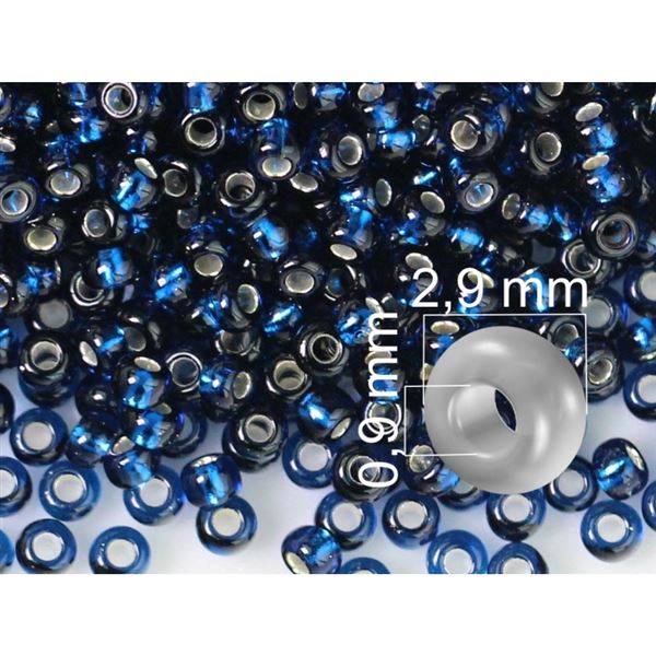 Preciosa Seed beads 9/0  2,6 mm Blue (67100) 20 g