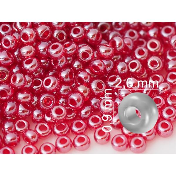 Preciosa Seed beads 9/0  2,6 mm Red (96090) 20 g