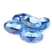 Oval rivoli glass Blue18x13x5 mm R121_18